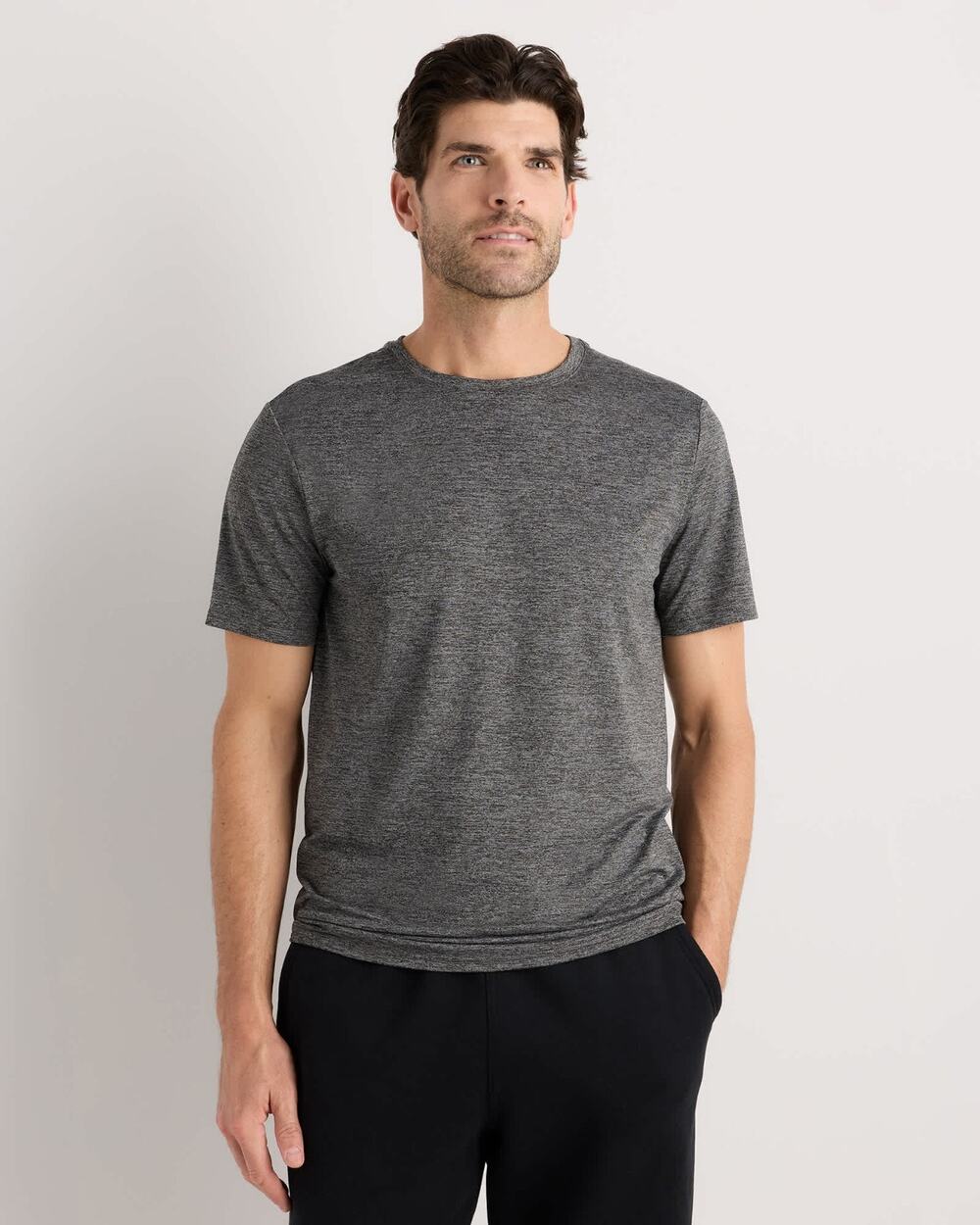 Quince Men Flowknit Breeze Performance t-shirt Tee Gray Large A010573